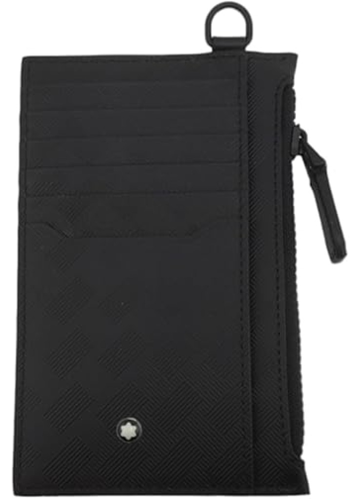 محفظة من مونبلان مصنوعة من الجلد للجنسين، بتصميم عصري باللون الأسود، مع 8 فتحات للبطاقات وجيب بسحاب محفظة من مونبلان مصنوعة من الجلد للجنسين، بتصميم عصري باللون الأسود، مع 8 فتحات للبطاقات وجيب بسحاب