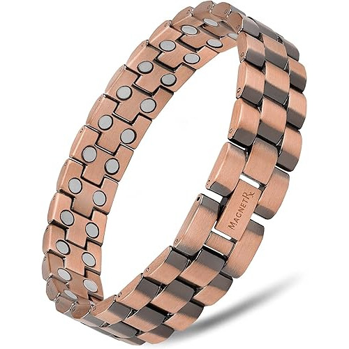 ماجنيت ار اكس® سوار مغناطيسي من النحاس النقي - اساور نحاسية مغناطيسية للرجال - طول قابل للتعديل مع اداة قياس ماجنيت ار اكس® سوار مغناطيسي من النحاس النقي - اساور نحاسية مغناطيسية للرجال - طول قابل للتعديل مع اداة قياس