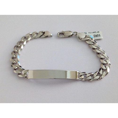 جوجو سوار للرجال من الفضة الاسترلينية عيار 925 مع لوحة