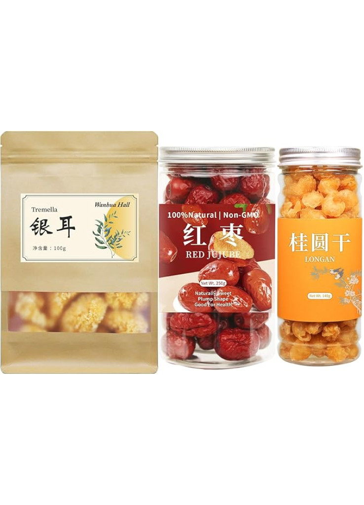 فطر ابيض مجفف من كيكيف، فطر الثلج والتمر الاحمر المجفف، تمر عناب ولب لونغان المجفف، فاكهة لونجان جوي يوان