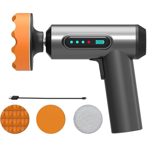 ماكينة تلميع لاسلكية للسيارة، مجموعة تلميع السيارة اللاسلكية، مجموعة تلميع كهربائية محمولة، شحن USB، شاشة رقمية لتفاصيل السيارة المنزلية/إزالة الخدوش بالشمع