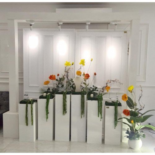 استقبال خلفيات بانوه مع طاولات مع اضاءه