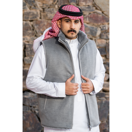 سديري رجالي كشمير لون رمادي