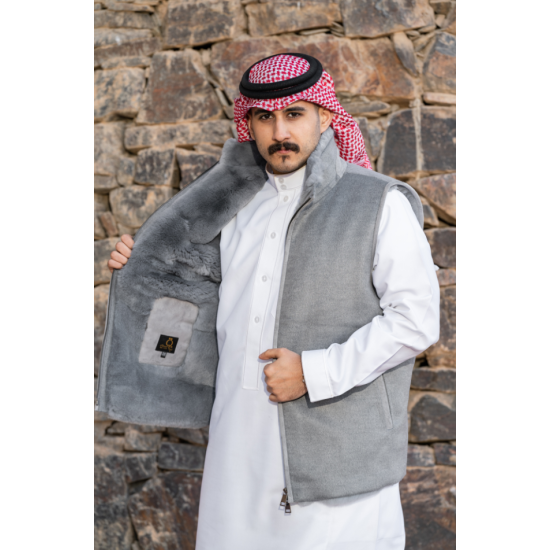 سديري رجالي كشمير لون رمادي