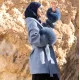 جاكيت كشمير لون أزرق فرو فوكس