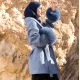جاكيت كشمير لون أزرق فرو فوكس