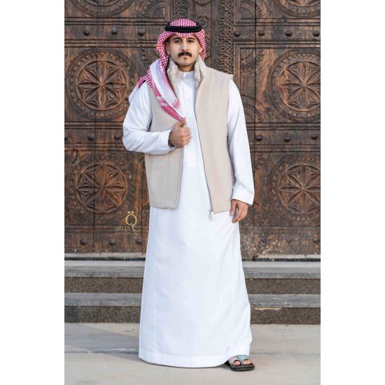 سديري رجالي كشمير لون بيج