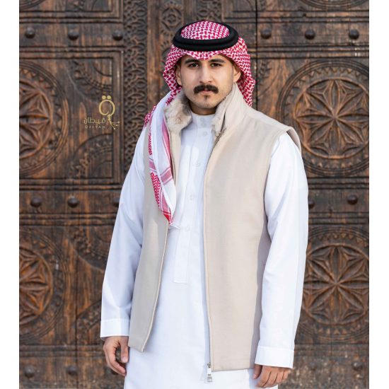 سديري رجالي كشمير لون بيج