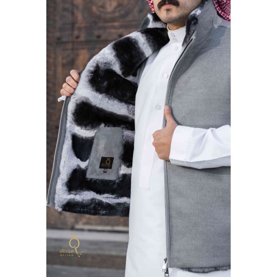 سديري رجالي كشمير لون رمادي شانشيلا