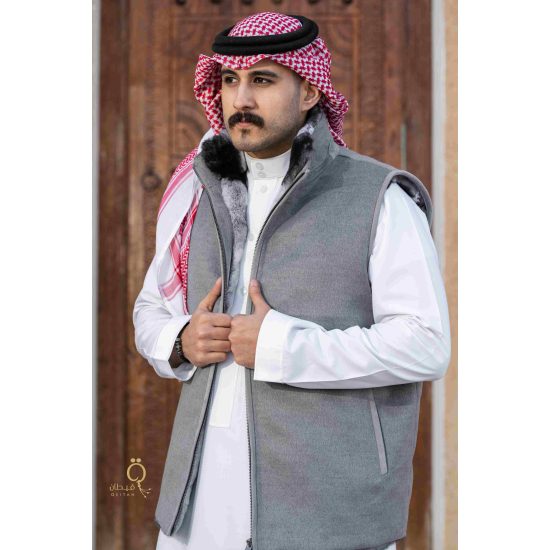 سديري رجالي كشمير لون رمادي شانشيلا