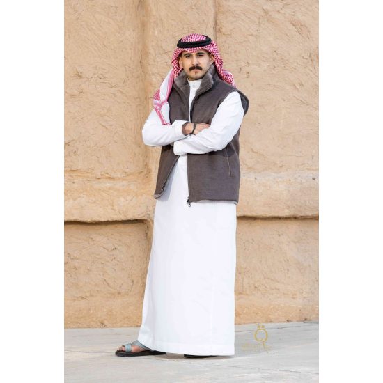 سديري رجالي كشمير لون بني