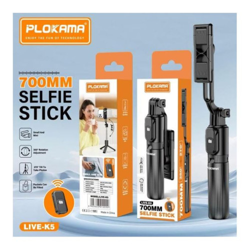 عصا السيلفي المتكاملة K5 مع تحكم لاسلكي عن بُعد