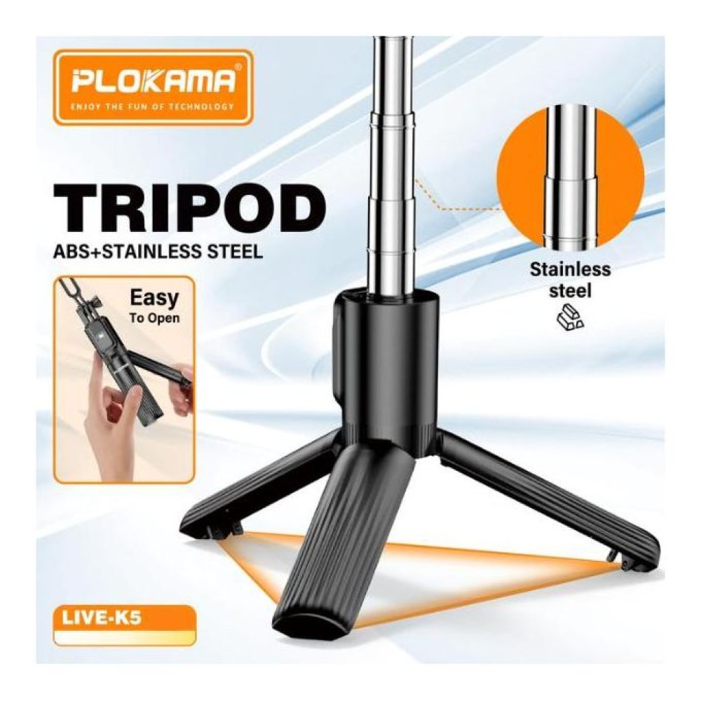 عصا السيلفي المتكاملة K5 مع تحكم لاسلكي عن بُعد عصا السيلفي المتكاملة K5 مع تحكم لاسلكي عن بُعد