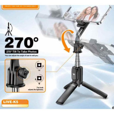 عصا السيلفي المتكاملة K5 مع تحكم لاسلكي عن بُعد عصا السيلفي المتكاملة K5 مع تحكم لاسلكي عن بُعد