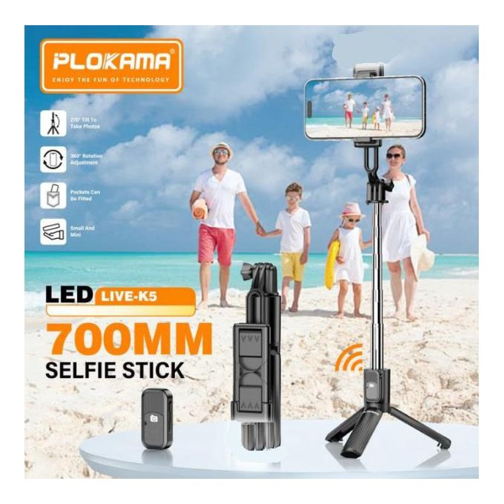 عصا السيلفي المتكاملة K5 مع تحكم لاسلكي عن بُعد عصا السيلفي المتكاملة K5 مع تحكم لاسلكي عن بُعد