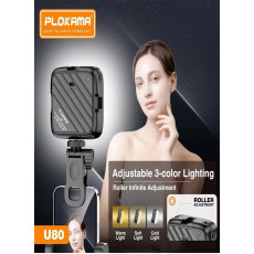 كشاف LED U80 الذكي للتصوير والمكياج بمرآة مدمجة وحامل هاتف