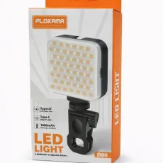 كشاف LED U80 الذكي للتصوير والمكياج بمرآة مدمجة وحامل هاتف