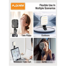 كشاف LED U80 الذكي للتصوير والمكياج بمرآة مدمجة وحامل هاتف