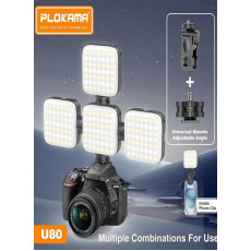 كشاف LED U80 الذكي للتصوير والمكياج بمرآة مدمجة وحامل هاتف