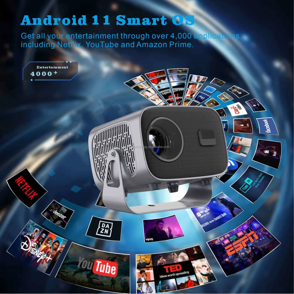 بروجكتور DENX الذكي DX3652 – تجربة سينما منزلية بنظام Android 12