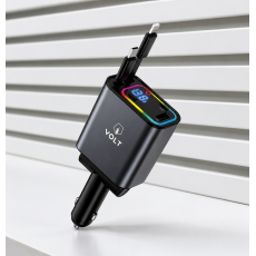 شاحن سيارة VOLT السريع 48W مع كابلات مدمجة