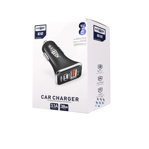 شاحن سياره بيستيك 38W شاحن سياره بيستيك 38W