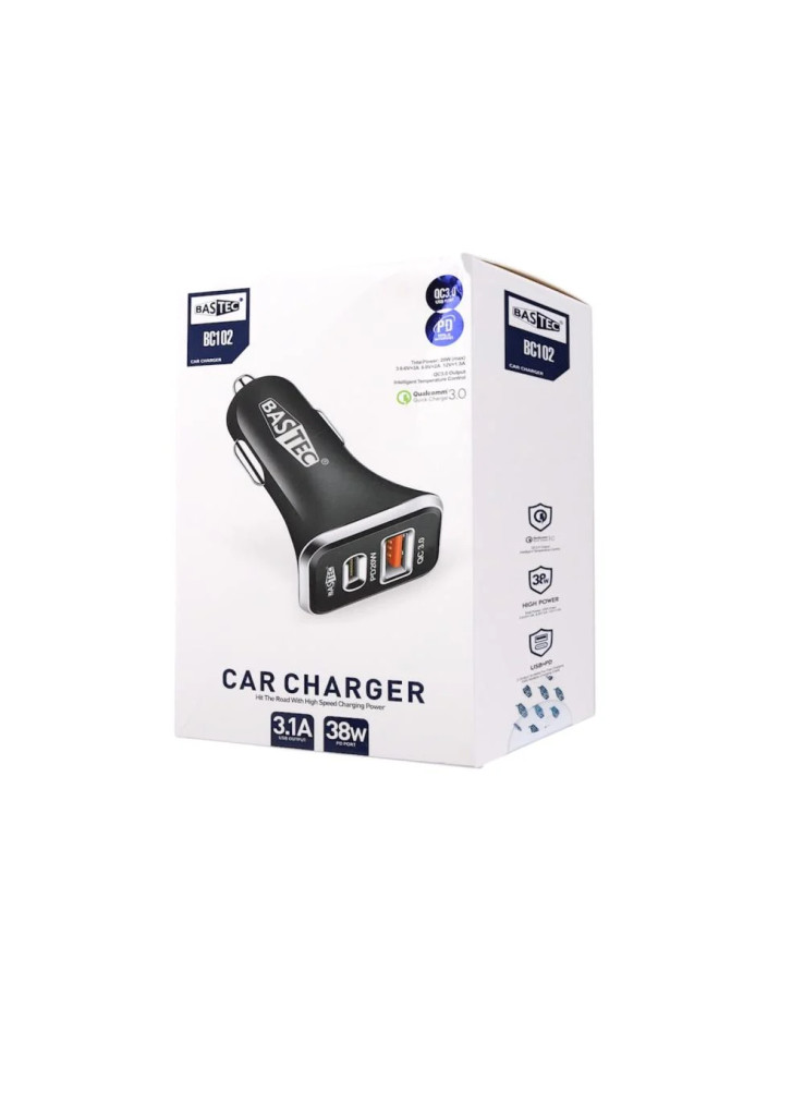 شاحن سياره بيستيك 38W