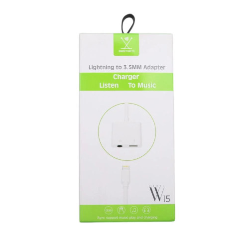 محول كابل لايتنينغ الى مخرجين اوكس و شحن لاجهزة ايفون