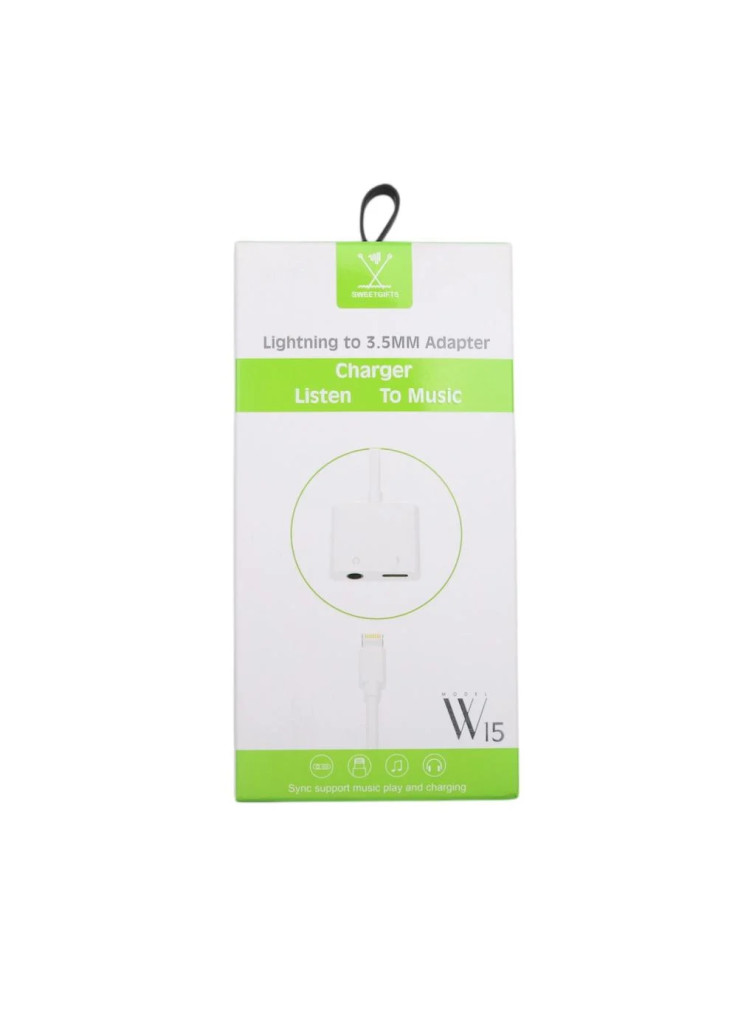 محول كابل لايتنينغ الى مخرجين اوكس و شحن لاجهزة ايفون