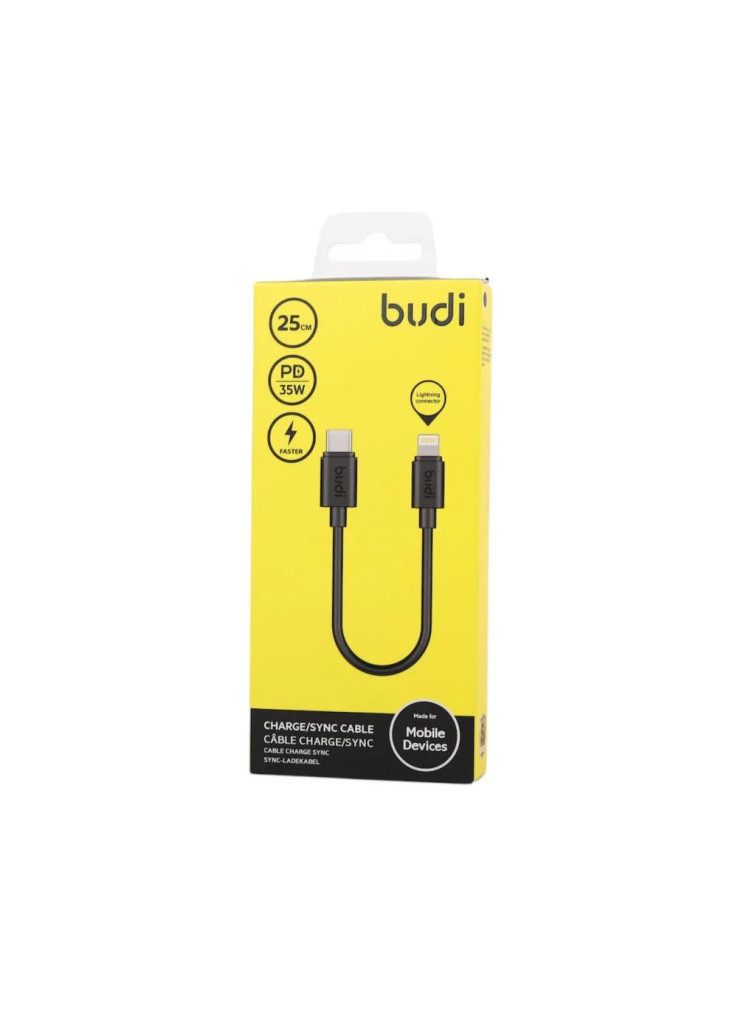 كيبل 35W تايب سي لايتنق 25سم شركه BUDI كيبل 35W تايب سي لايتنق 25سم شركه BUDI