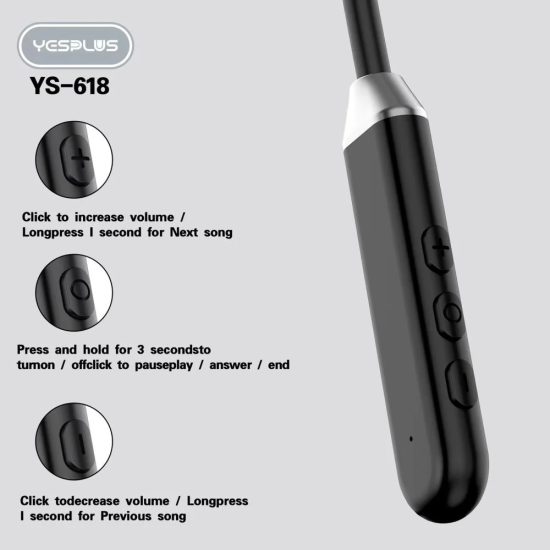 سماعة رأس لاسلكية بلس الرقبة YS-618