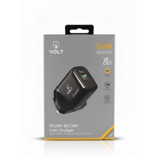 رأس شاحن VOLT الذكي - تقنية GaN للشحن السريع والآمن رأس شاحن VOLT الذكي - تقنية GaN للشحن السريع والآمن