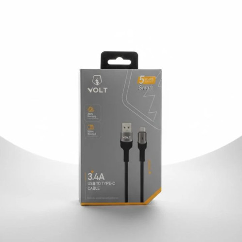 سلك شحن فولت (VOLT) - USB إلى Type-C بقوة 3.4A سلك شحن فولت (VOLT) - USB إلى Type-C بقوة 3.4A