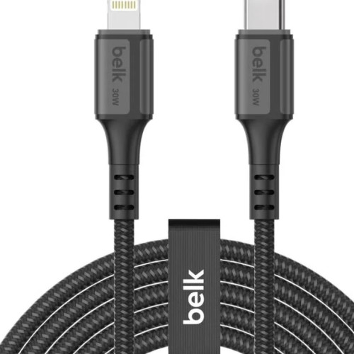 كيبل شحن بيلك 30 واط تايب سي إلى لايتنينج بطول 3 متر كيبل شحن بيلك 30 واط تايب سي إلى لايتنينج بطول 3 متر