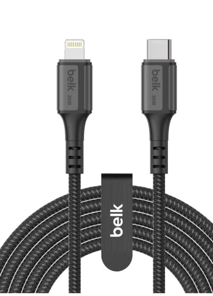 كيبل شحن بيلك 30 واط تايب سي إلى لايتنينج بطول 3 متر كيبل شحن بيلك 30 واط تايب سي إلى لايتنينج بطول 3 متر