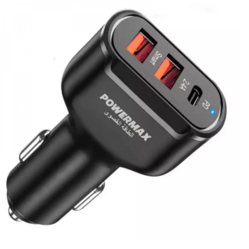 راس شاحن سياره 2 يو اس بي 1 تايب سي راس شاحن سياره 2 يو اس بي 1 تايب سي