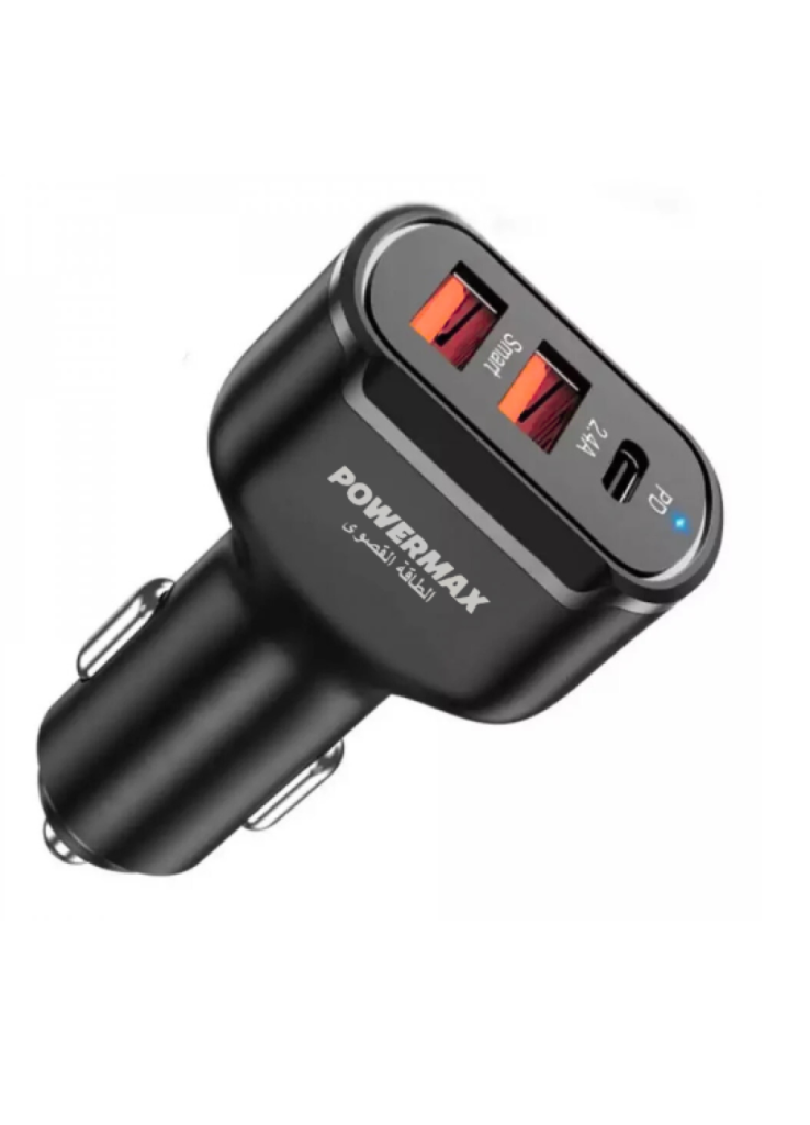 راس شاحن سياره 2 يو اس بي 1 تايب سي