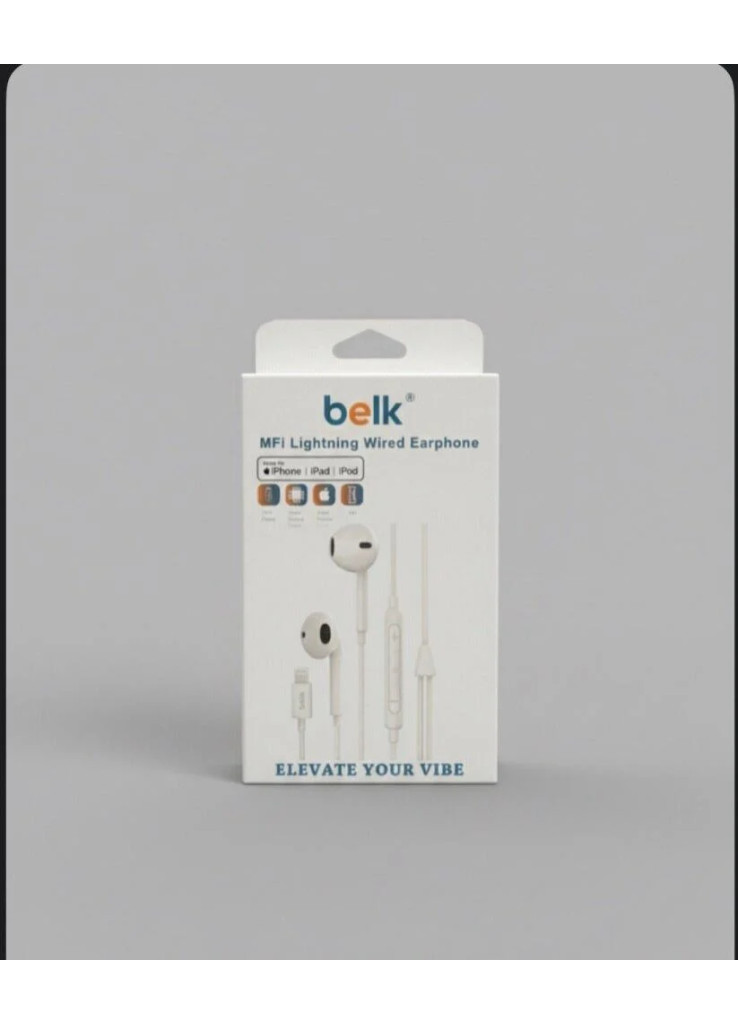 سماعة بيلك سلكية بمنفذ لايتنينج للايفون مع ميكروفون وتحكم بالمكالمات