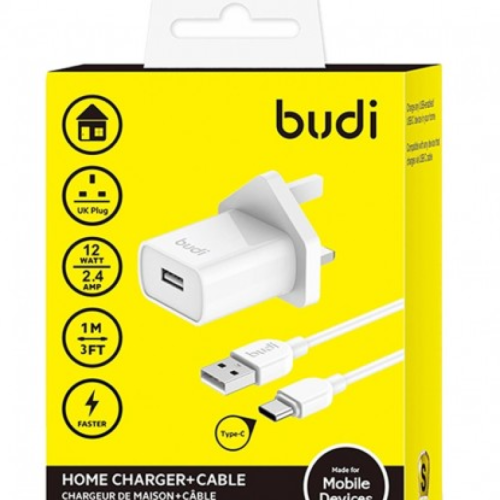 شاحن منزلي 12 واط و كبيل Type-C من بودي شاحن منزلي 12 واط و كبيل Type-C من بودي