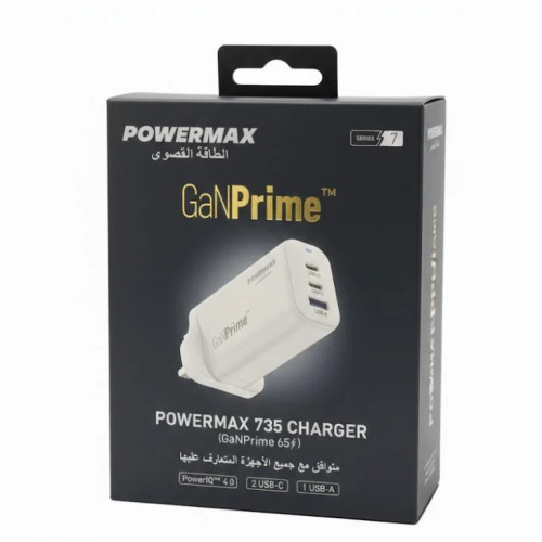 شاحن POWERMAX 735 GaNPrime™ بقوة 65 واط شاحن POWERMAX 735 GaNPrime™ بقوة 65 واط