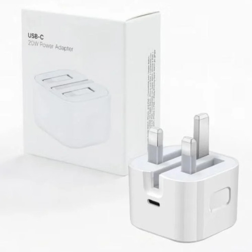 راس شاحن ايفون بقوة 20 واط -لون ابيض راس شاحن ايفون بقوة 20 واط -لون ابيض