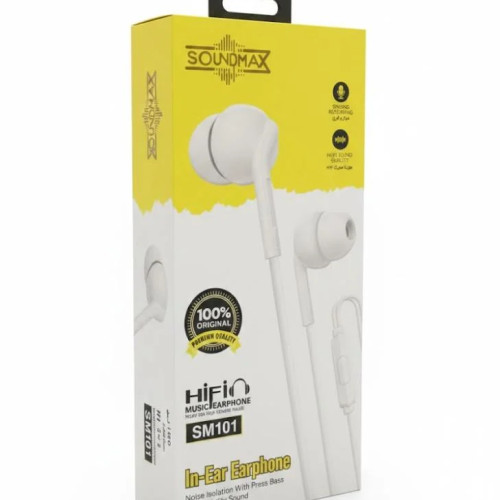 سماعه سلك منفذ AUX ربل Soundmax سماعه سلك منفذ AUX ربل Soundmax