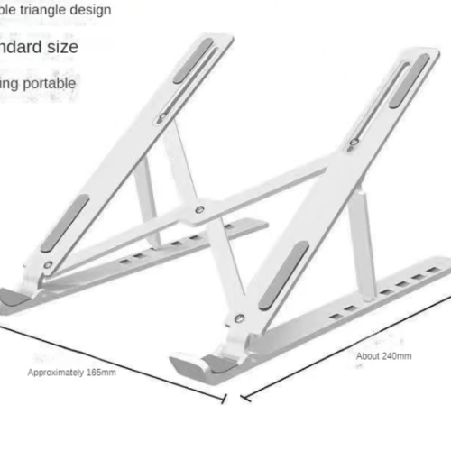 حامل لابتوب جديد بالجملة من البلاستيك قابل للتعديل بتصميم مثلث محمول مرن للتخزين قابل للطي ثلاثي