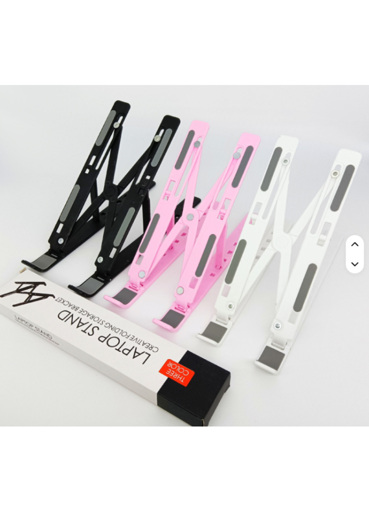 حامل لابتوب جديد بالجملة من البلاستيك قابل للتعديل بتصميم مثلث محمول مرن للتخزين قابل للطي ثلاثي حامل لابتوب جديد بالجملة من البلاستيك قابل للتعديل بتصميم مثلث محمول مرن للتخزين قابل للطي ثلاثي