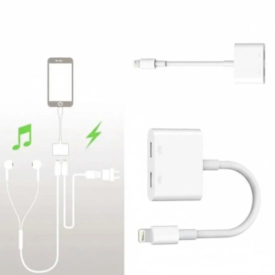 محول صوت وشحن مزدوج من نوع لايتنينج (Lightning) ماركة Sweetgifts محول صوت وشحن مزدوج من نوع لايتنينج (Lightning) ماركة Sweetgifts