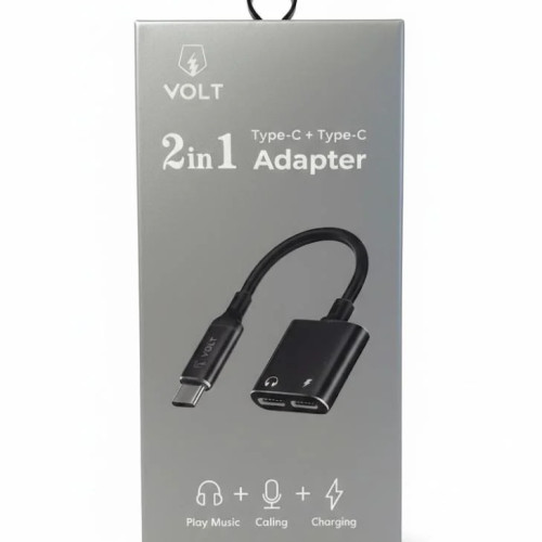 محول من منفذ Type-C إلى منفذين Type-C مزدوجة الاصلي شركه VOLT