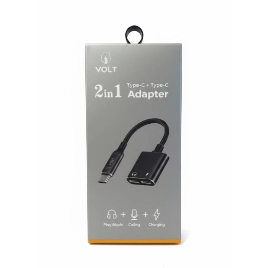 محول من منفذ Type-C إلى منفذين Type-C مزدوجة الاصلي شركه VOLT
