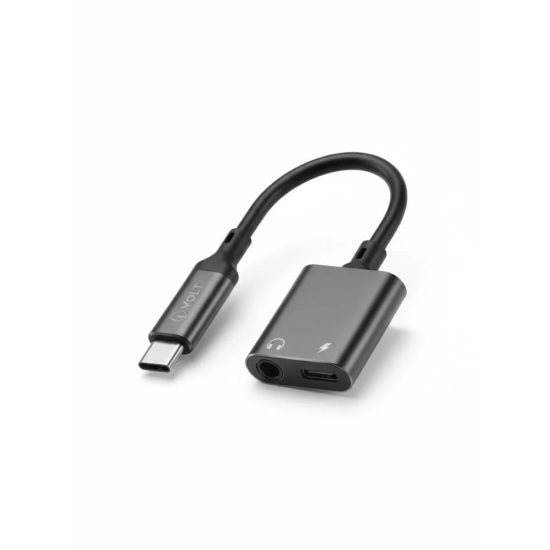 وصلة VOLT الذكية 2 في 1: منفذ شحن Type-C مع منفذ سماعة AUX 3.5mm وصلة VOLT الذكية 2 في 1: منفذ شحن Type-C مع منفذ سماعة AUX 3.5mm