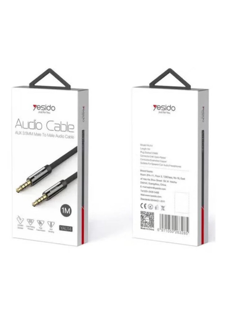 يسيدو كيبل طرفين AUX بطول 1 متر اسود يسيدو كيبل طرفين AUX بطول 1 متر اسود