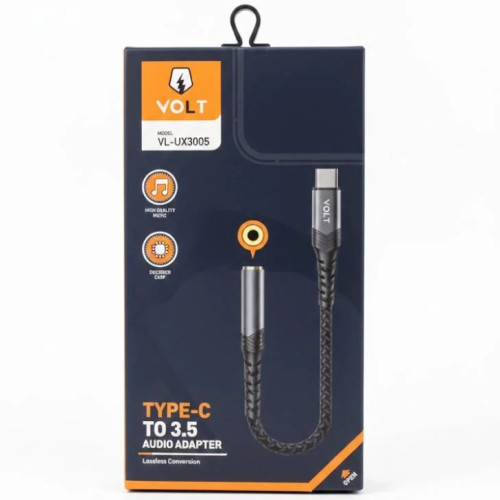 محول صوت من منفذ Type-C إلى منفذ AUX - ماركة VOLT